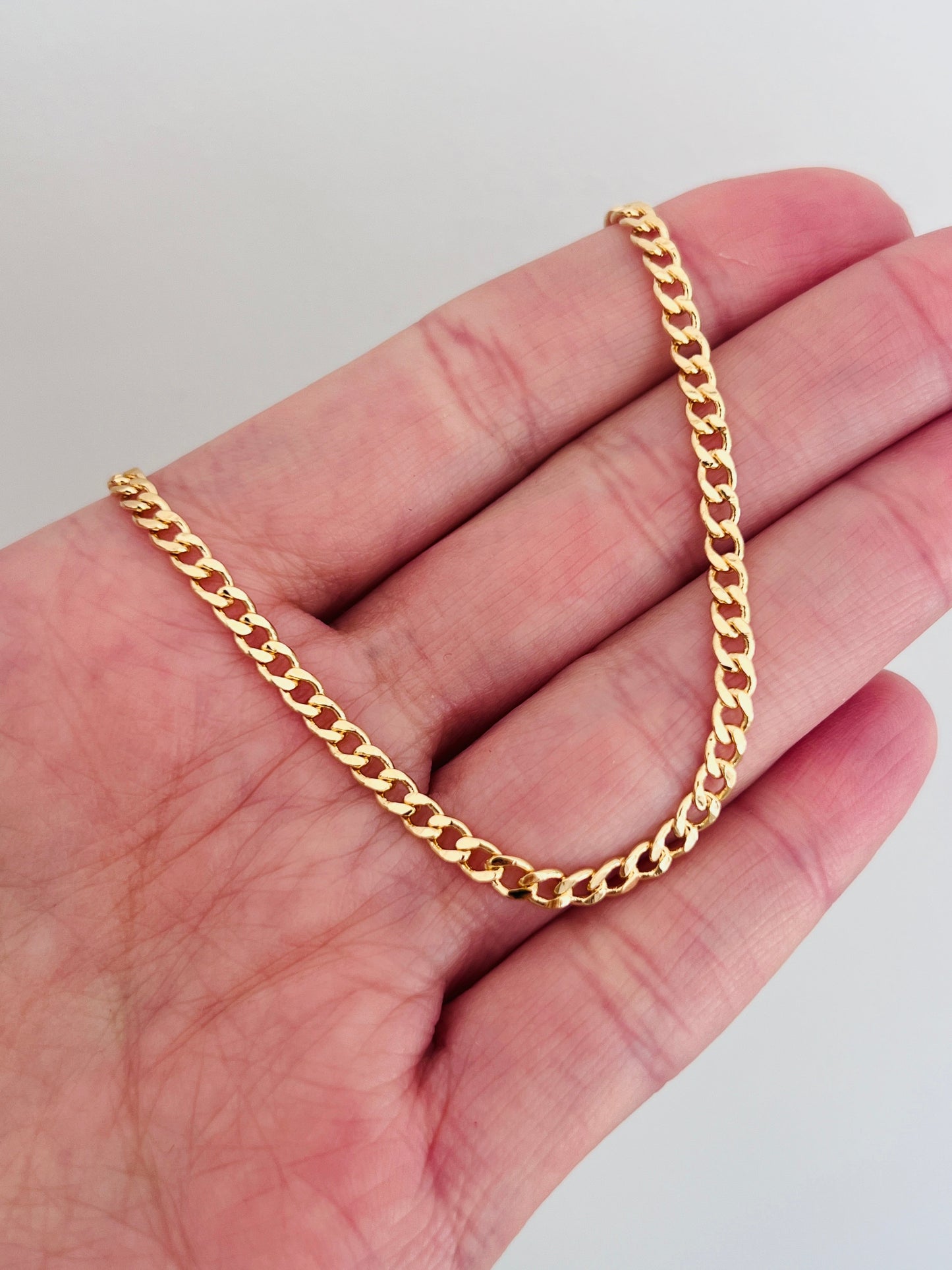 18KT Gold Filled Anklets, Gold Filled 2.5mm Curb Anklet | Classic 18K Gold Chain, 10" Length by HAUS OF MONOGRAM