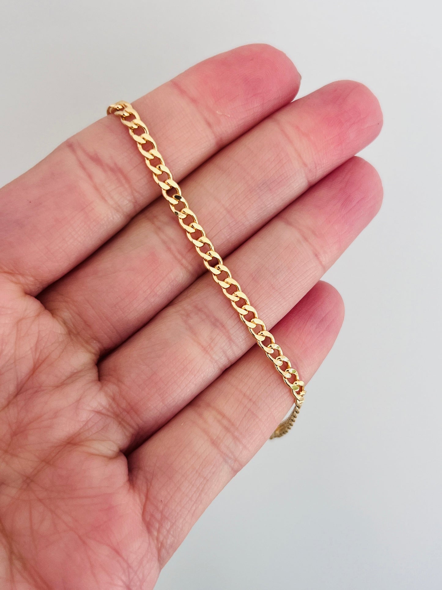 18KT Gold Filled Bracelets, Gold Filled 2.5mm Curb Bracelet | Sleek & Classic Everyday Chain by HAUS OF MONOGRAM