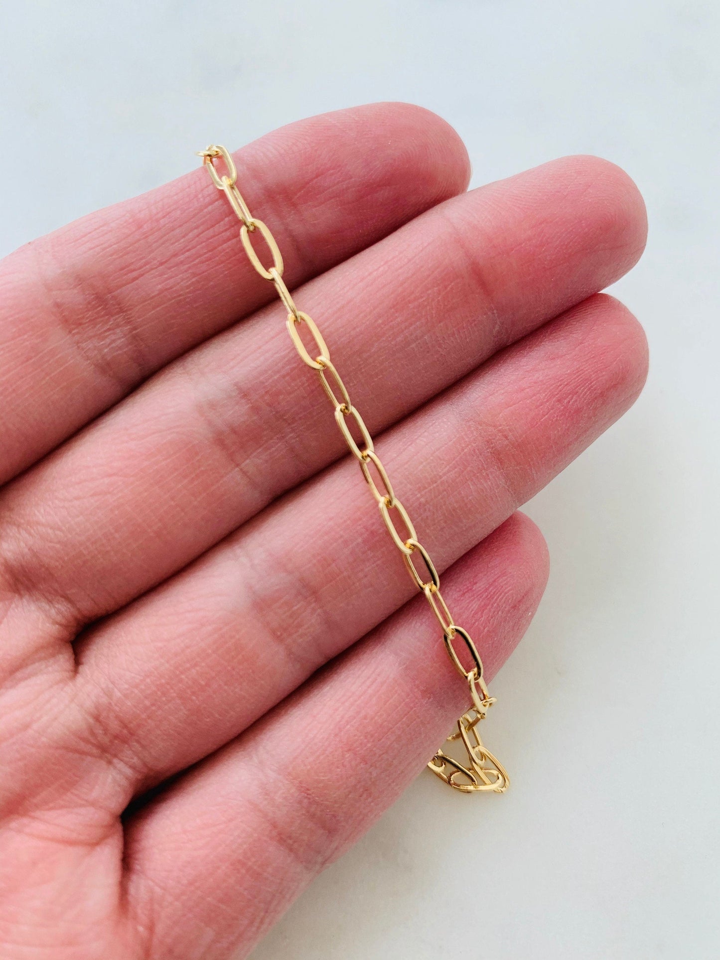 18KT Gold Filled Bracelets, Gold Filled 2.5mm Paperclip Bracelet | Modern Minimalist Charm by HAUS OF MONOGRAM