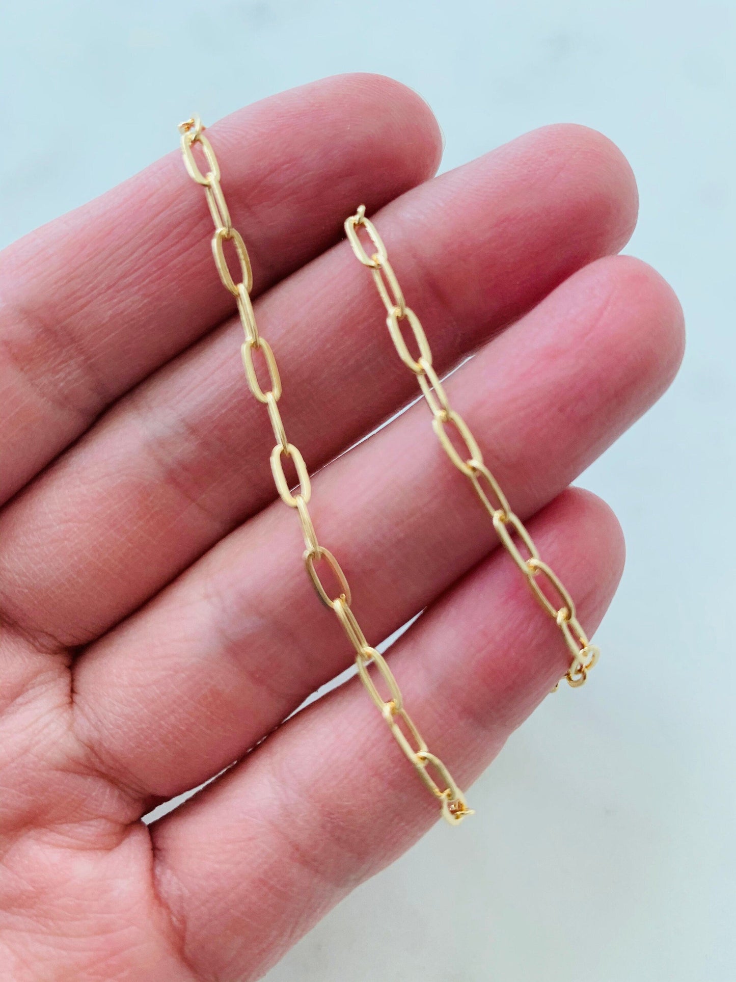 18KT Gold Filled Bracelets, Gold Filled 2.5mm Paperclip Bracelet | Modern Minimalist Charm by HAUS OF MONOGRAM