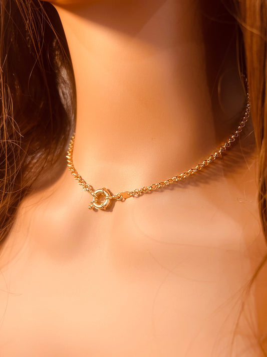 18KT Gold Filled Necklaces, Gold Filled 2.5mm Rolo Necklace with Bolt Ring Clasp | Reversible Chain Design by HAUS OF MONO...