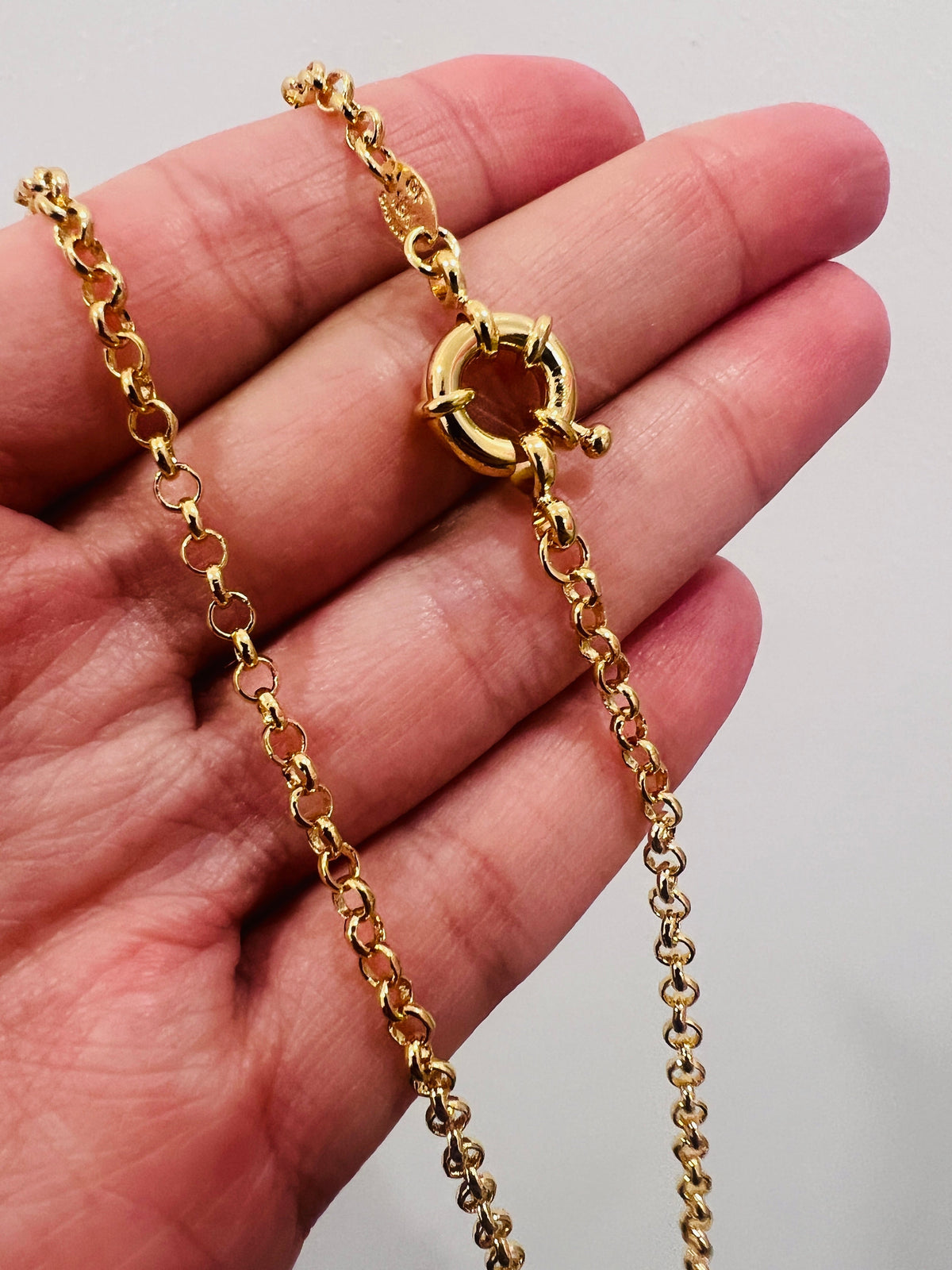 18KT Gold Filled Necklaces, Gold Filled 2.5mm Rolo Necklace with Bolt Ring Clasp | Reversible Chain Design by HAUS OF MONO...