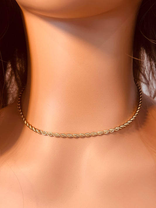 18KT Gold Filled Necklaces, Gold Filled 2.5mm Rope Necklace | Classic Everyday Chain by HAUS OF MONOGRAM