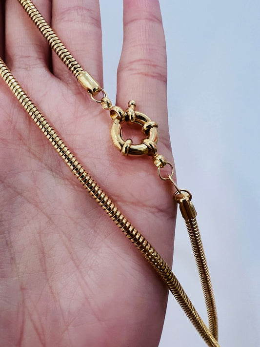 18KT Gold Filled Necklaces, Gold Filled 2.5mm Snake Necklace | Sleek, Smooth & Stylish by HAUS OF MONOGRAM
