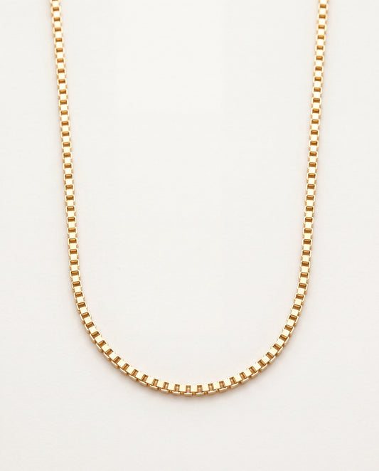 18KT Gold Filled Necklaces, Gold Filled 2mm Box Necklace | Sleek Simplicity, Everyday Shine by HAUS OF MONOGRAM