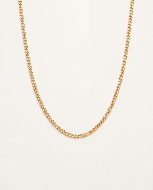 18KT Gold Filled Men's Chains, Gold Filled 2mm Curb Chain | 18"–30" | Everyday Statement by HAUS OF MONOGRAM