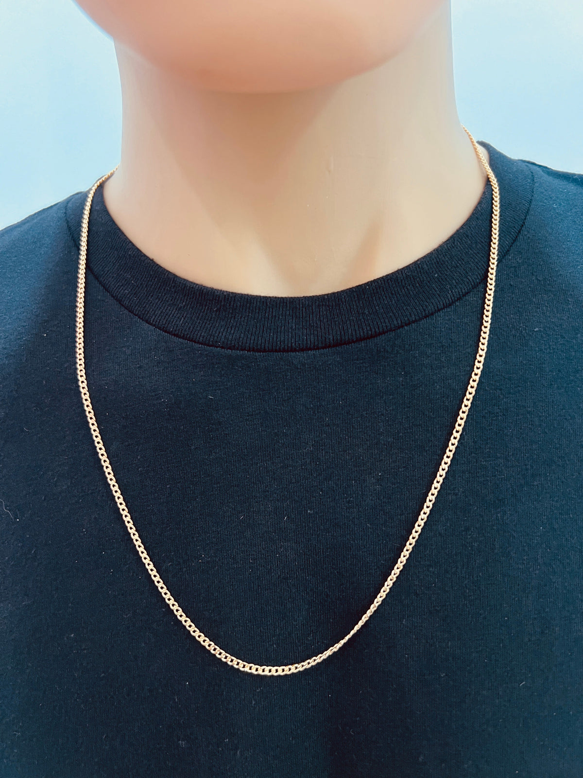 18KT Gold Filled Men's Chains, Gold Filled 2mm Curb Chain | 18"–30" | Everyday Statement by HAUS OF MONOGRAM