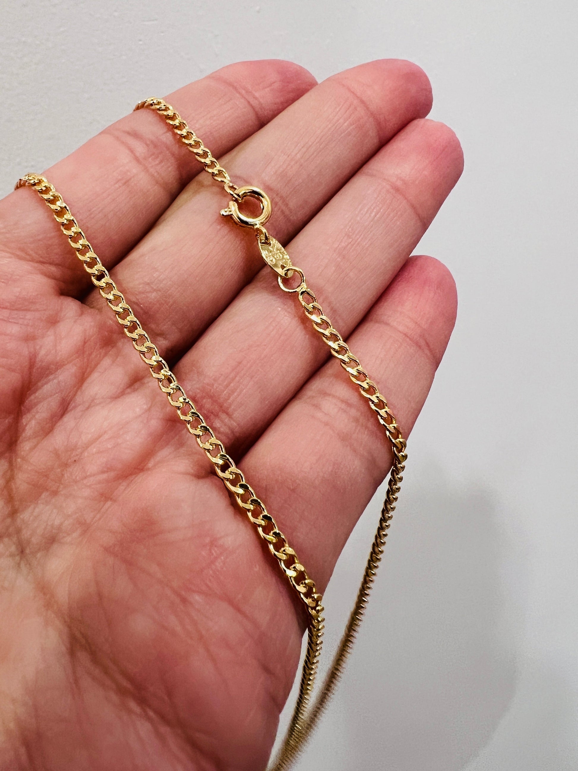 18KT Gold Filled Necklaces, Gold Filled 2mm Curb Necklace | Everyday Shine Classic Chain by HAUS OF MONOGRAM