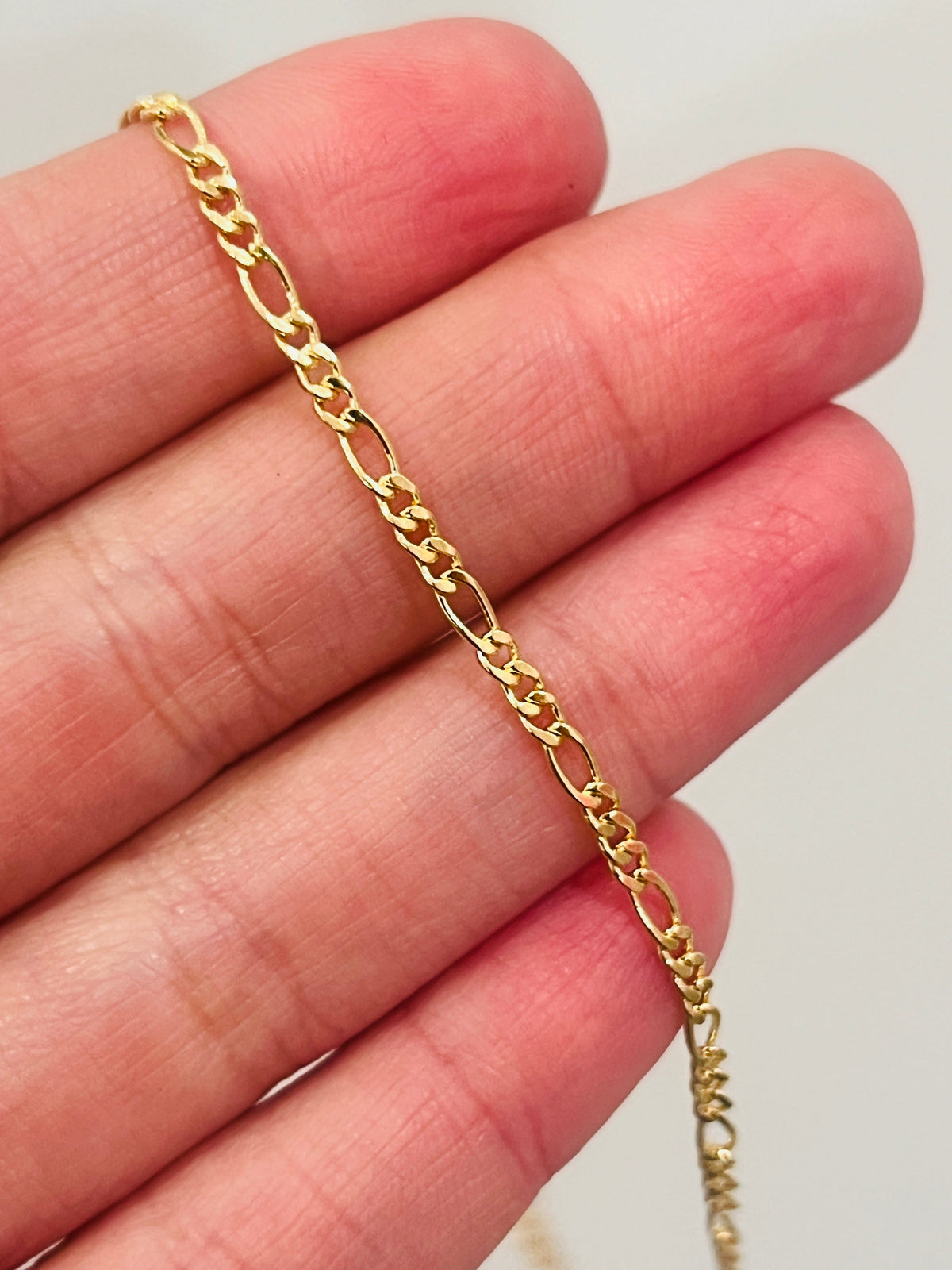 18KT Gold Filled Anklets, Gold Filled 2mm Figaro Anklet | Classic Shine for Everyday Elegance by HAUS OF MONOGRAM