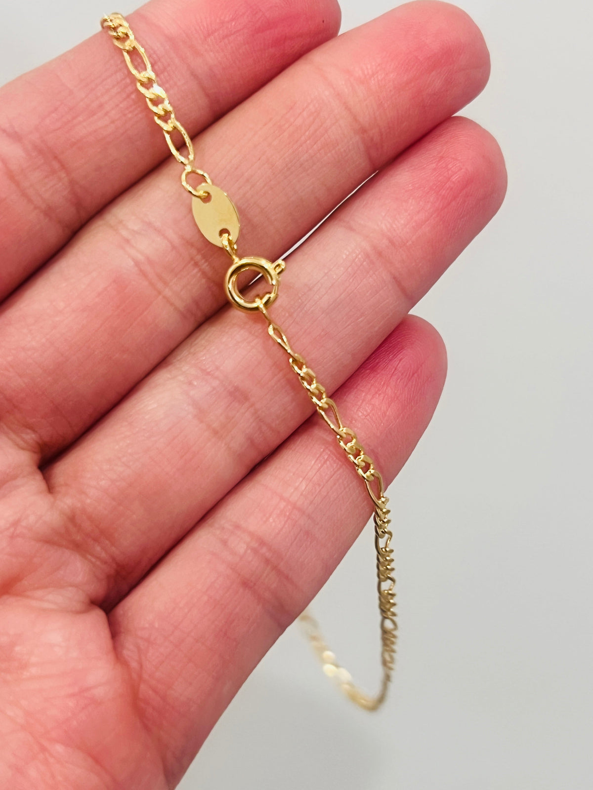 18KT Gold Filled Anklets, Gold Filled 2mm Figaro Anklet | Classic Shine for Everyday Elegance by HAUS OF MONOGRAM