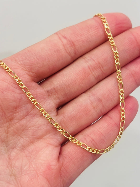 18KT Gold Filled Anklets, Gold Filled 2mm Figaro Anklet | Classic Shine for Everyday Elegance by HAUS OF MONOGRAM
