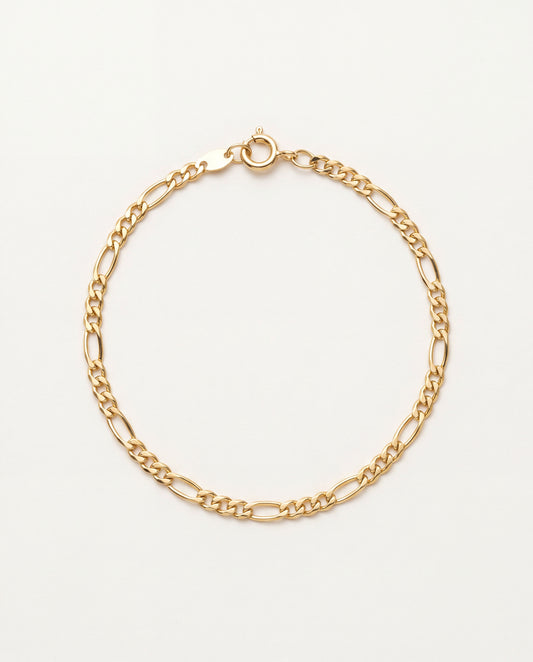 18KT Gold Filled Anklets, Gold Filled 2mm Figaro Anklet | Classic Shine for Everyday Elegance by HAUS OF MONOGRAM