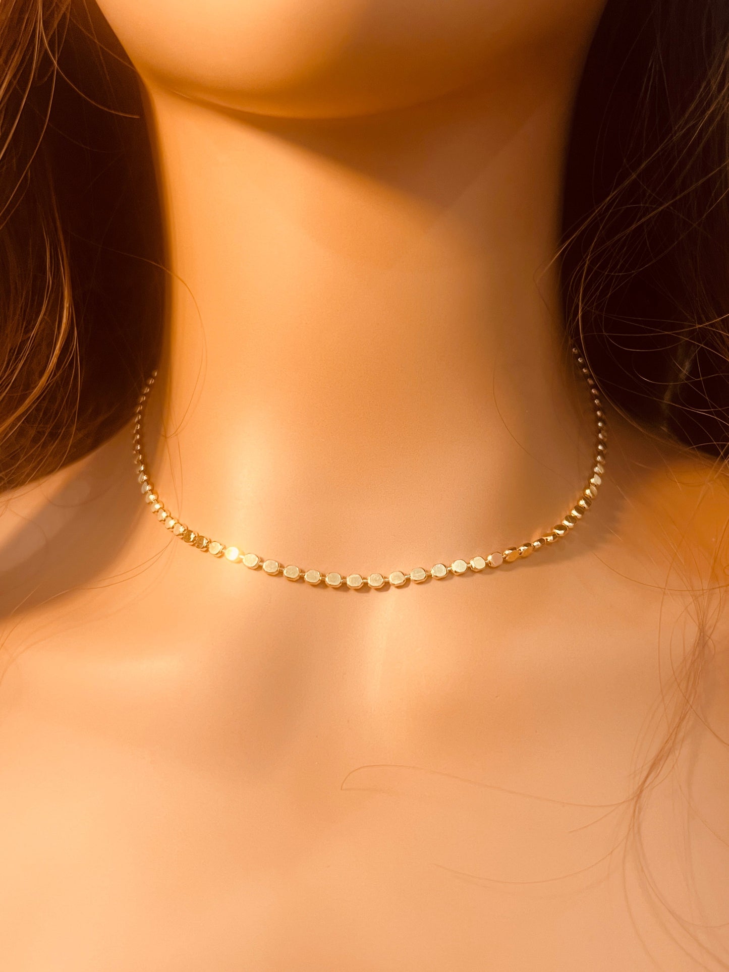 18KT Gold Filled Necklaces, Gold Filled 2mm Flat Ball Necklace | Minimal Design, Maximum Shine by HAUS OF MONOGRAM