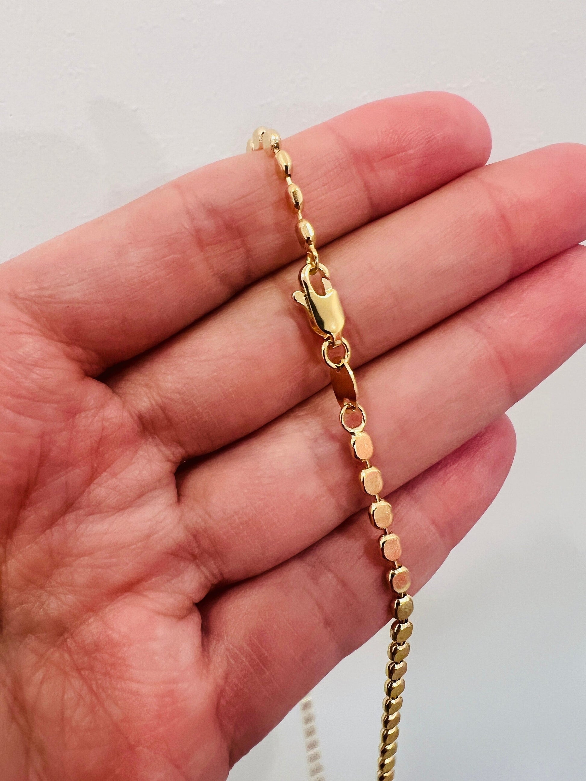 18KT Gold Filled Necklaces, Gold Filled 2mm Flat Ball Necklace | Minimal Design, Maximum Shine by HAUS OF MONOGRAM