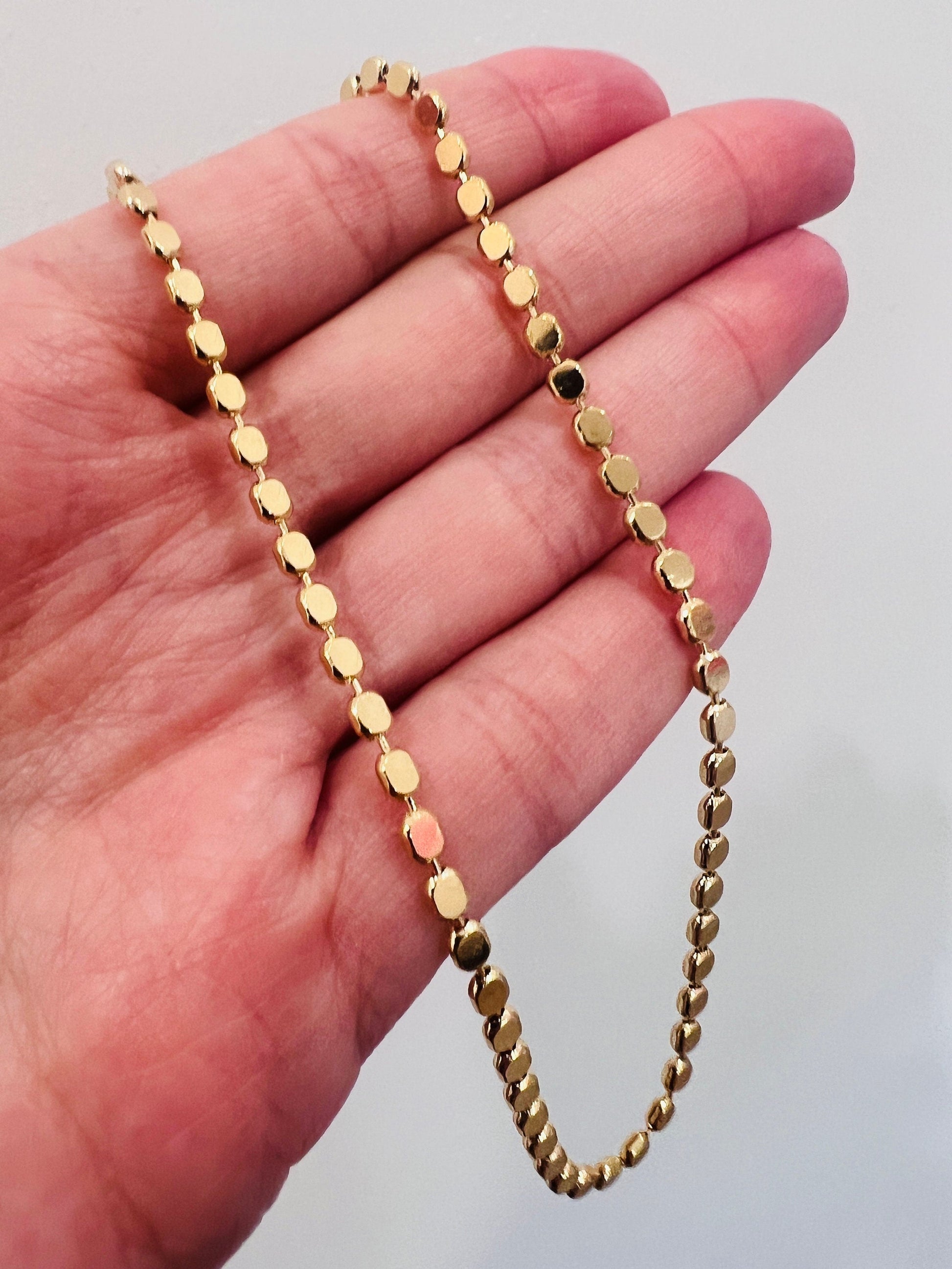 18KT Gold Filled Necklaces, Gold Filled 2mm Flat Ball Necklace | Minimal Design, Maximum Shine by HAUS OF MONOGRAM