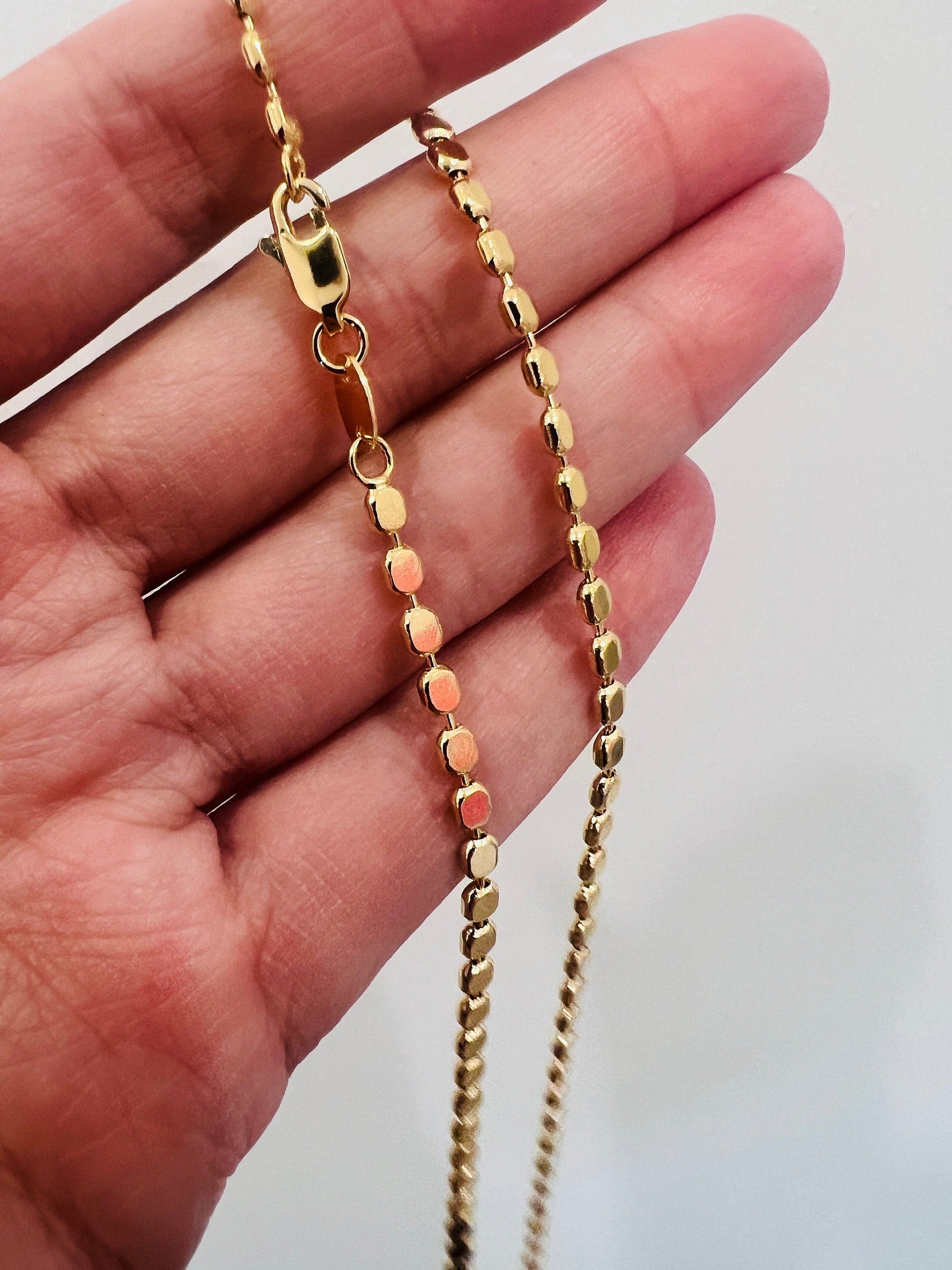 18KT Gold Filled Necklaces, Gold Filled 2mm Flat Ball Necklace | Minimal Design, Maximum Shine by HAUS OF MONOGRAM