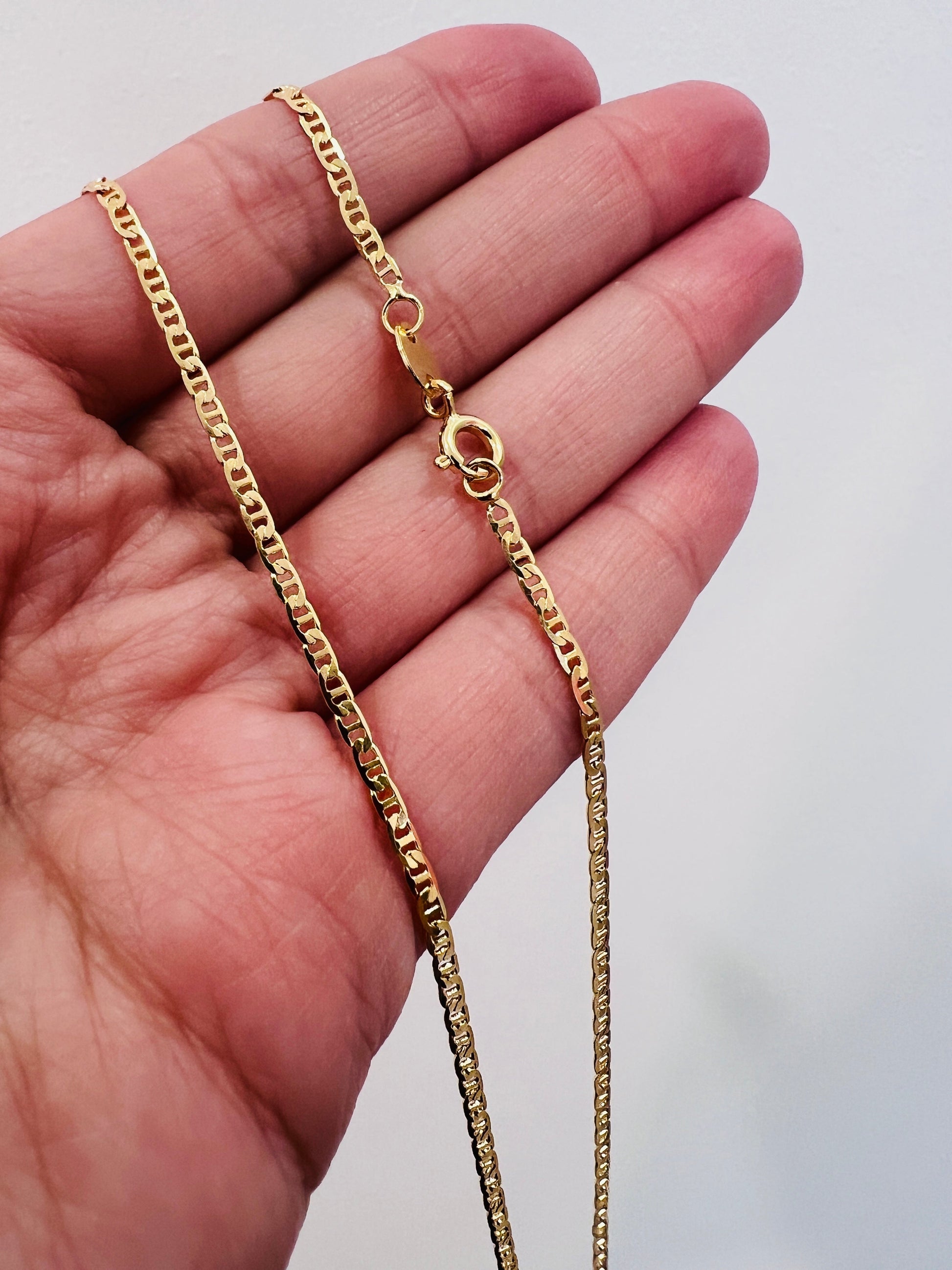 18KT Gold Filled Men's Chains, Gold Filled 2mm Mariner Chain Necklace | Sleek Daily Layer by HAUS OF MONOGRAM