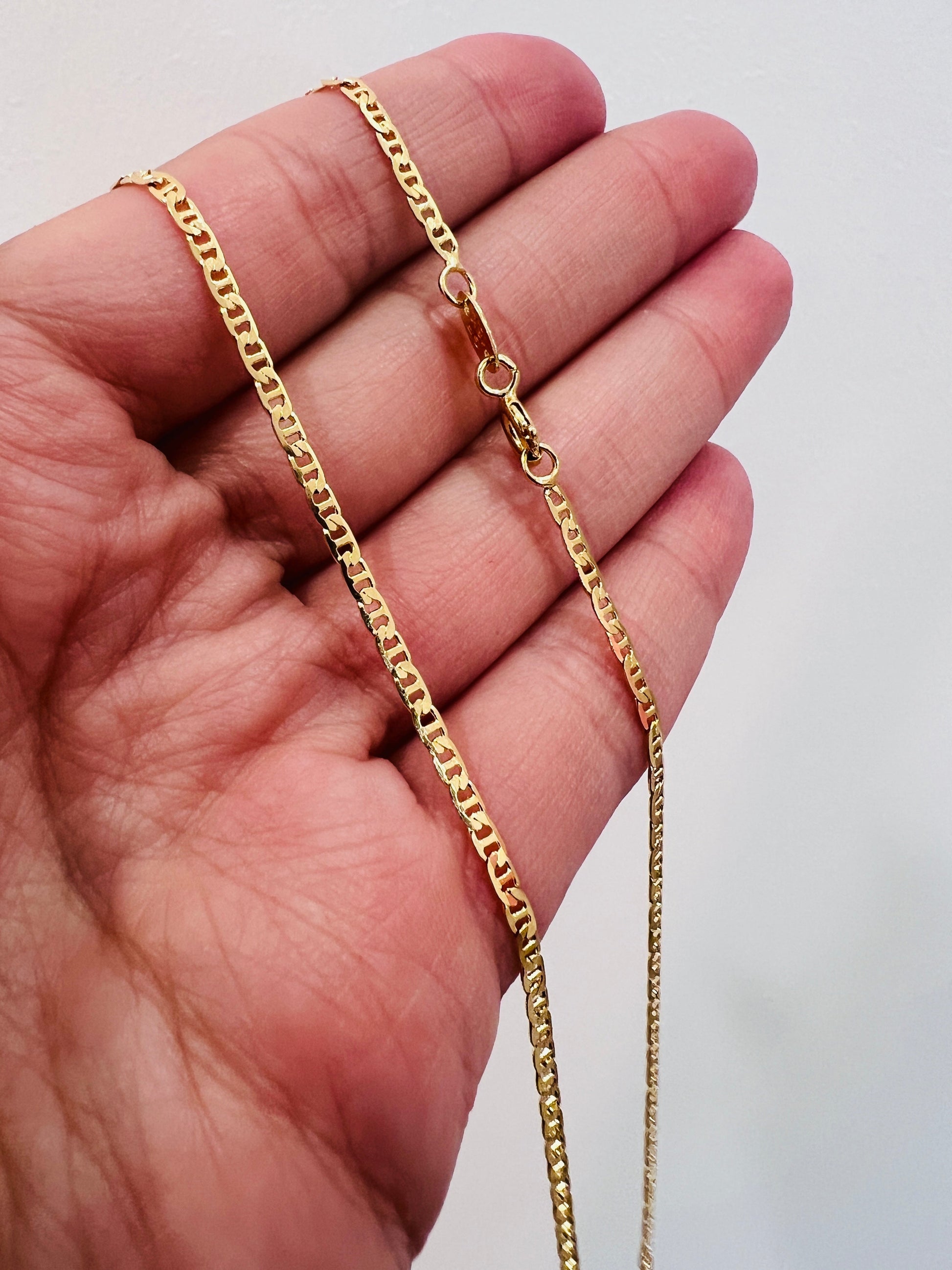 18KT Gold Filled Men's Chains, Gold Filled 2mm Mariner Chain Necklace | Sleek Daily Layer by HAUS OF MONOGRAM