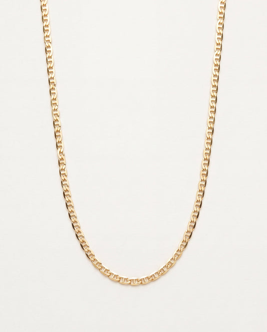 18KT Gold Filled Necklaces, Gold Filled 2mm Mariner Link Necklace | Sleek Everyday Chain by HAUS OF MONOGRAM