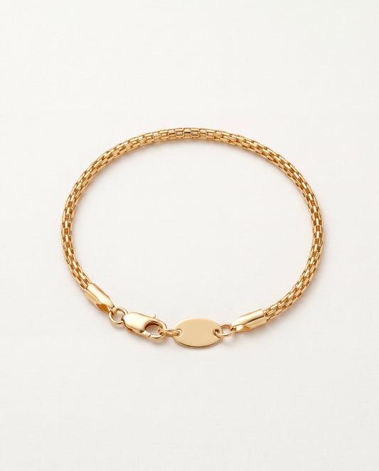 18KT Gold Filled Bracelets, Gold Filled 2mm Mesh Bracelet | Delicate Gold Chain by HAUS OF MONOGRAM