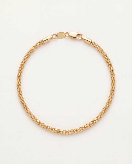 18KT Gold Filled Bracelets, Gold Filled 2mm Mesh Bracelet | Delicate Gold Chain by HAUS OF MONOGRAM