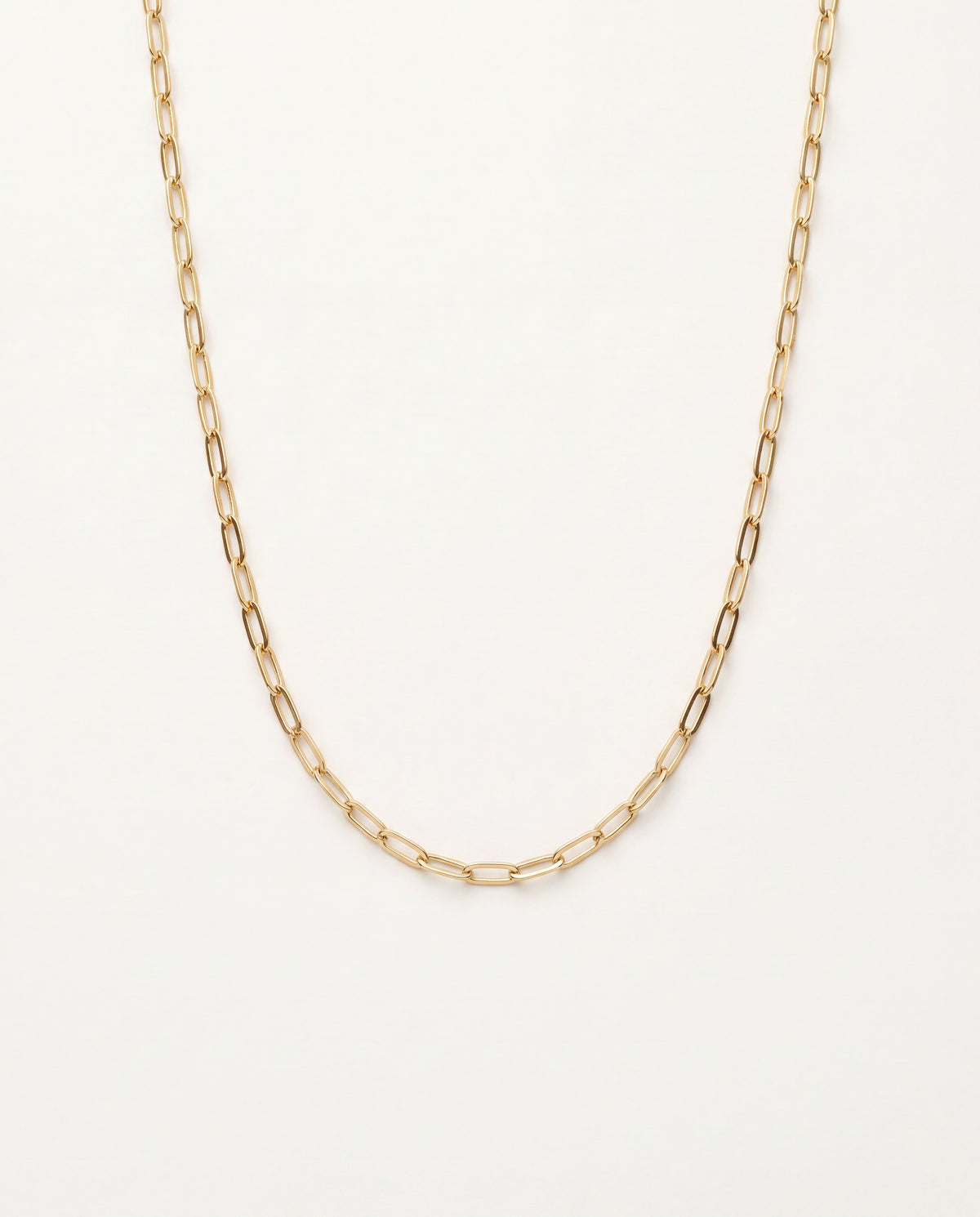 18KT Gold Filled Necklaces, Gold Filled 2mm Oval Paperclip Necklace | Unisex Chain by HAUS OF MONOGRAM
