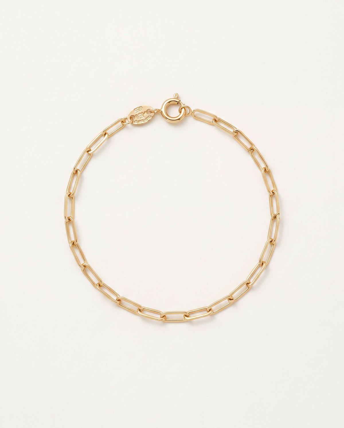 18KT Gold Filled Bracelets, Gold Filled 2mm Paperclip Bracelet | Dainty 18K Gold Link Chain, 7"–7.5" by HAUS OF MONOGRAM