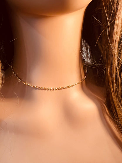 18KT Gold Filled Necklaces, Gold Filled 2mm Rolo Necklace | Everyday Elegance by HAUS OF MONOGRAM