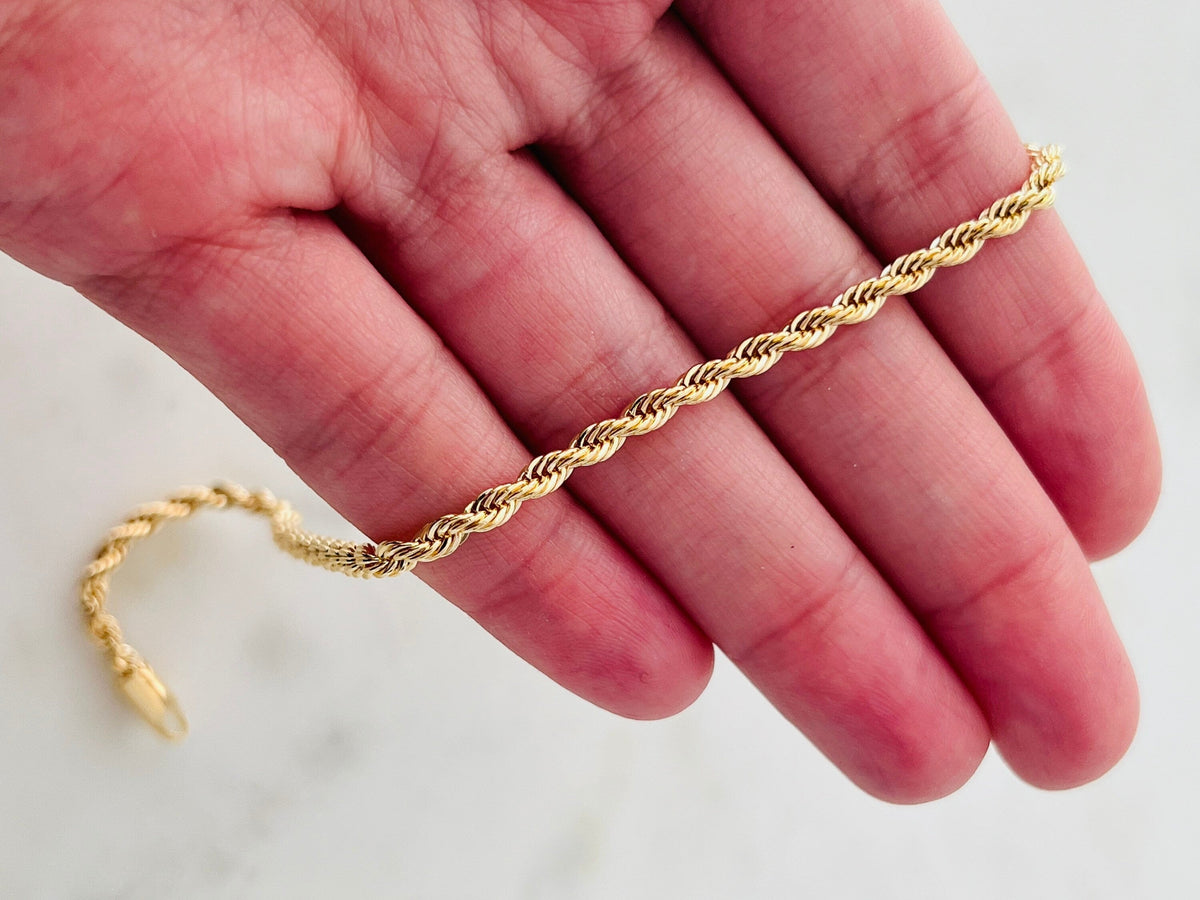 18KT Gold Filled Anklets, Gold Filled 2mm Rope Anklet | Tarnish Resistant Shine by HAUS OF MONOGRAM