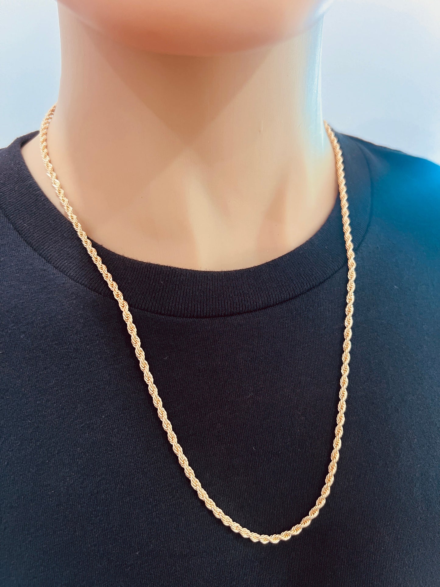 18KT Gold Filled Necklaces, Gold Filled 2mm Rope Chain | Classic Shine for Everyday Wear by HAUS OF MONOGRAM