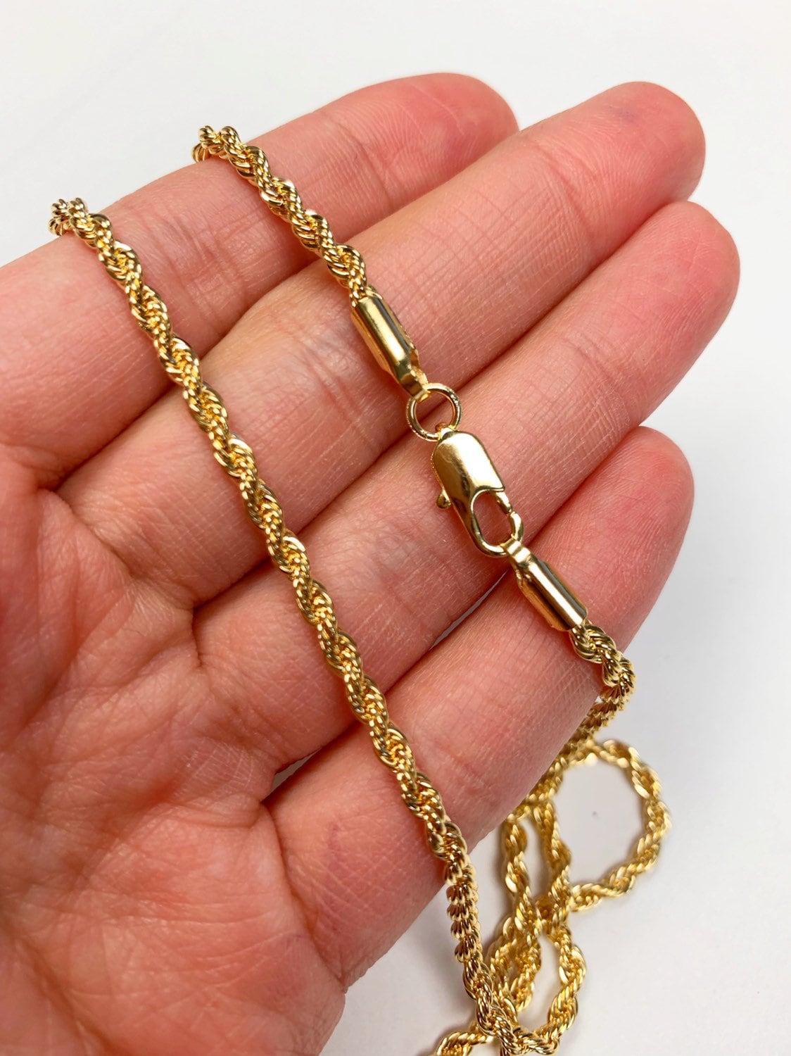 18KT Gold Filled Necklaces, Gold Filled 2mm Rope Chain | Classic Shine for Everyday Wear by HAUS OF MONOGRAM