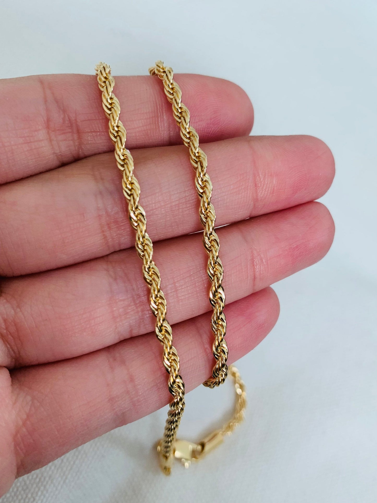 18KT Gold Filled Necklaces, Gold Filled 2mm Rope Chain | Classic Shine for Everyday Wear by HAUS OF MONOGRAM