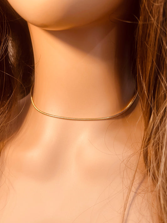 18KT Gold Filled Necklaces, Gold Filled 2mm Snake Necklace | Sleek Gold Layering Chain by HAUS OF MONOGRAM