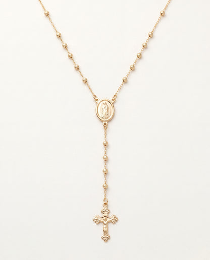 18KT Gold Filled Necklaces, Gold Filled 2mm Stardust Our Lady of Guadalupe Rosary | Guadalupe Rosary Necklace by HAUS OF M...