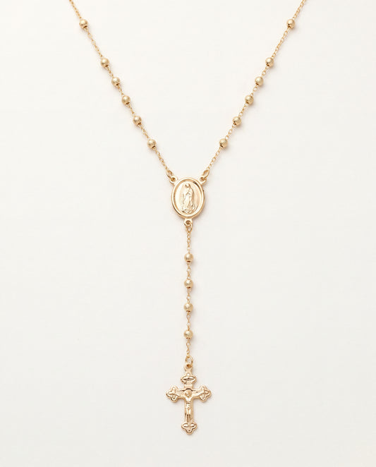 18KT Gold Filled Necklaces, Gold Filled 2mm Stardust Our Lady of Guadalupe Rosary | Guadalupe Rosary Necklace by HAUS OF M...