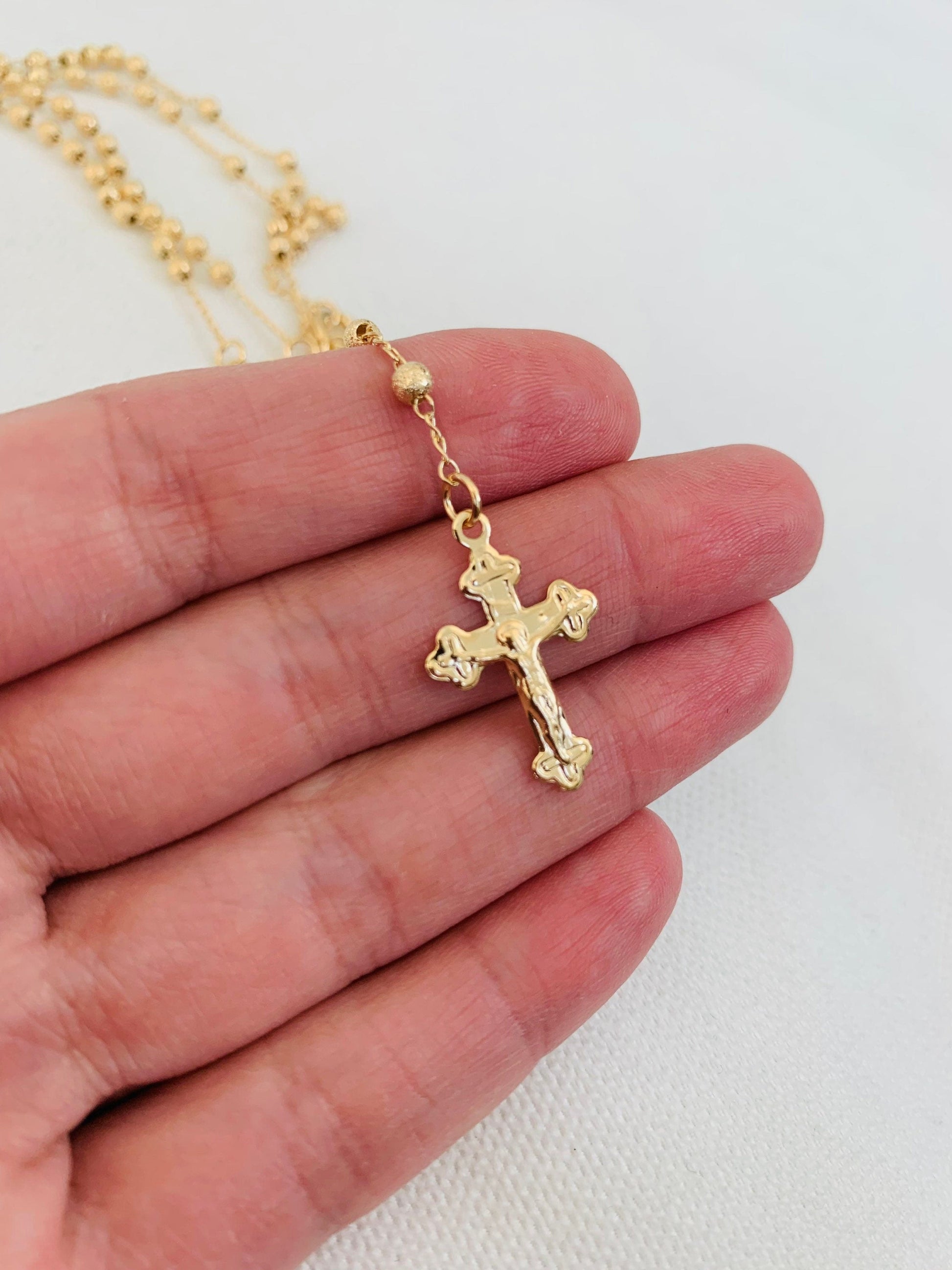 Gold Filled 2mm Stardust Our Lady of Guadalupe Rosary | Guadalupe Rosary Necklace by HAUS OF MONOGRAM - Necklaces, , HOM-1...