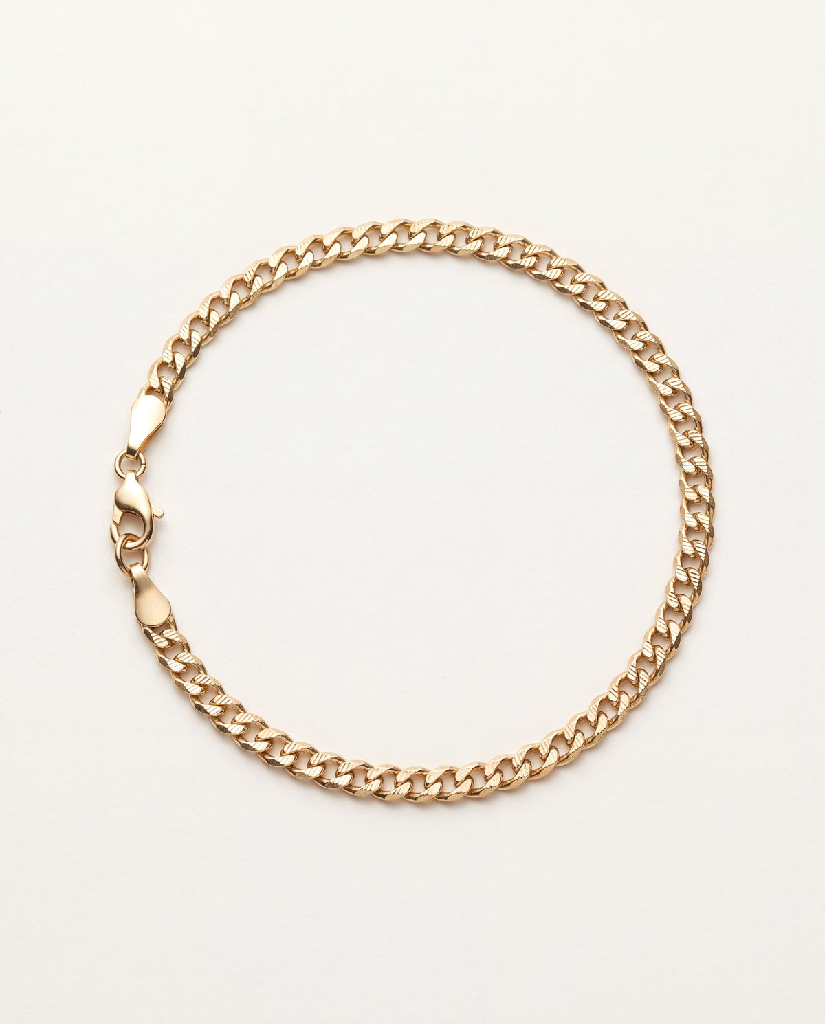18KT Gold Filled Anklets, Gold Filled 3.5mm Curb Anklet | Beveled Chain Accent Piece by HAUS OF MONOGRAM