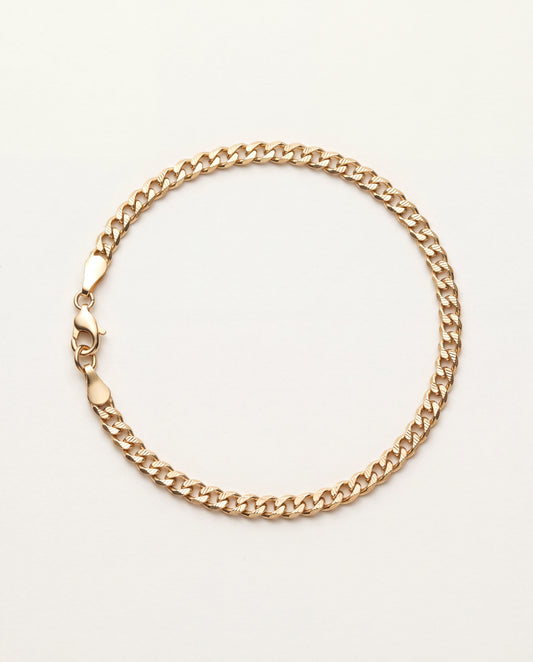 18KT Gold Filled Anklets, Gold Filled 3.5mm Curb Anklet | Beveled Chain Accent Piece by HAUS OF MONOGRAM