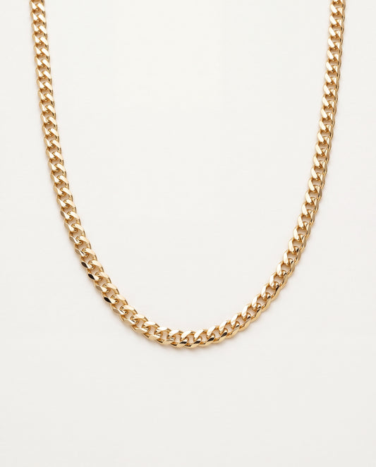 18KT Gold Filled Necklaces, Gold Filled 3.5mm Curb Necklace | Bold Everyday Classic by HAUS OF MONOGRAM
