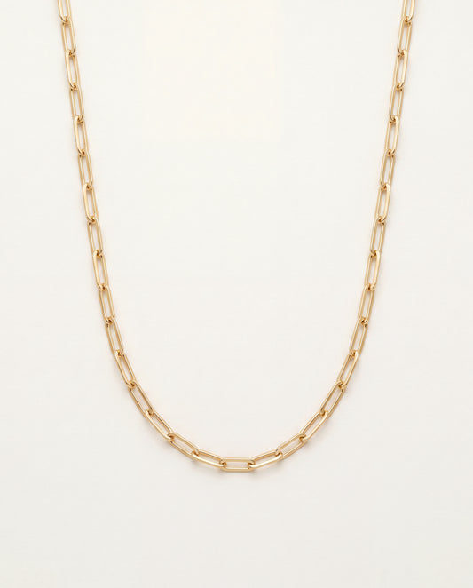18KT Gold Filled Necklaces, Gold Filled 3.5mm Paperclip Necklace | Sleek Everyday Chain by HAUS OF MONOGRAM