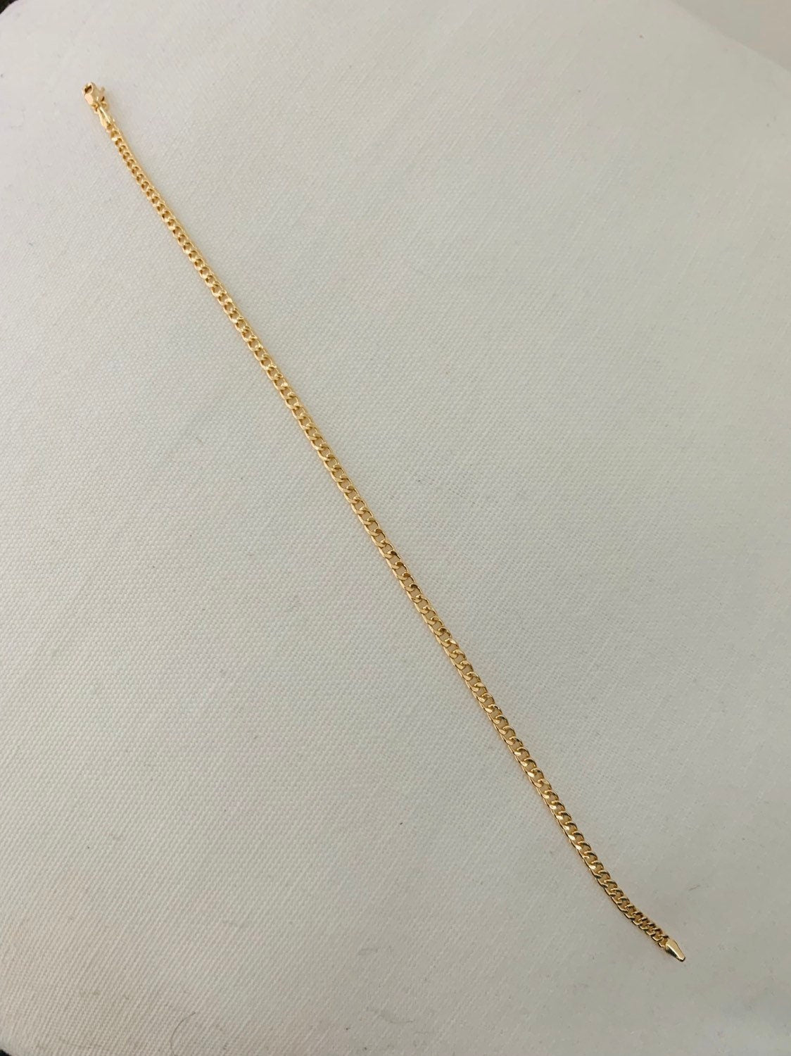 18KT Gold Filled Anklets, Gold Filled 3.5mm Curb Anklet | Chunky Everyday Chain by HAUS OF MONOGRAM