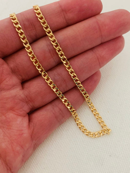 18KT Gold Filled Anklets, Gold Filled 3.5mm Curb Anklet | Chunky Everyday Chain by HAUS OF MONOGRAM