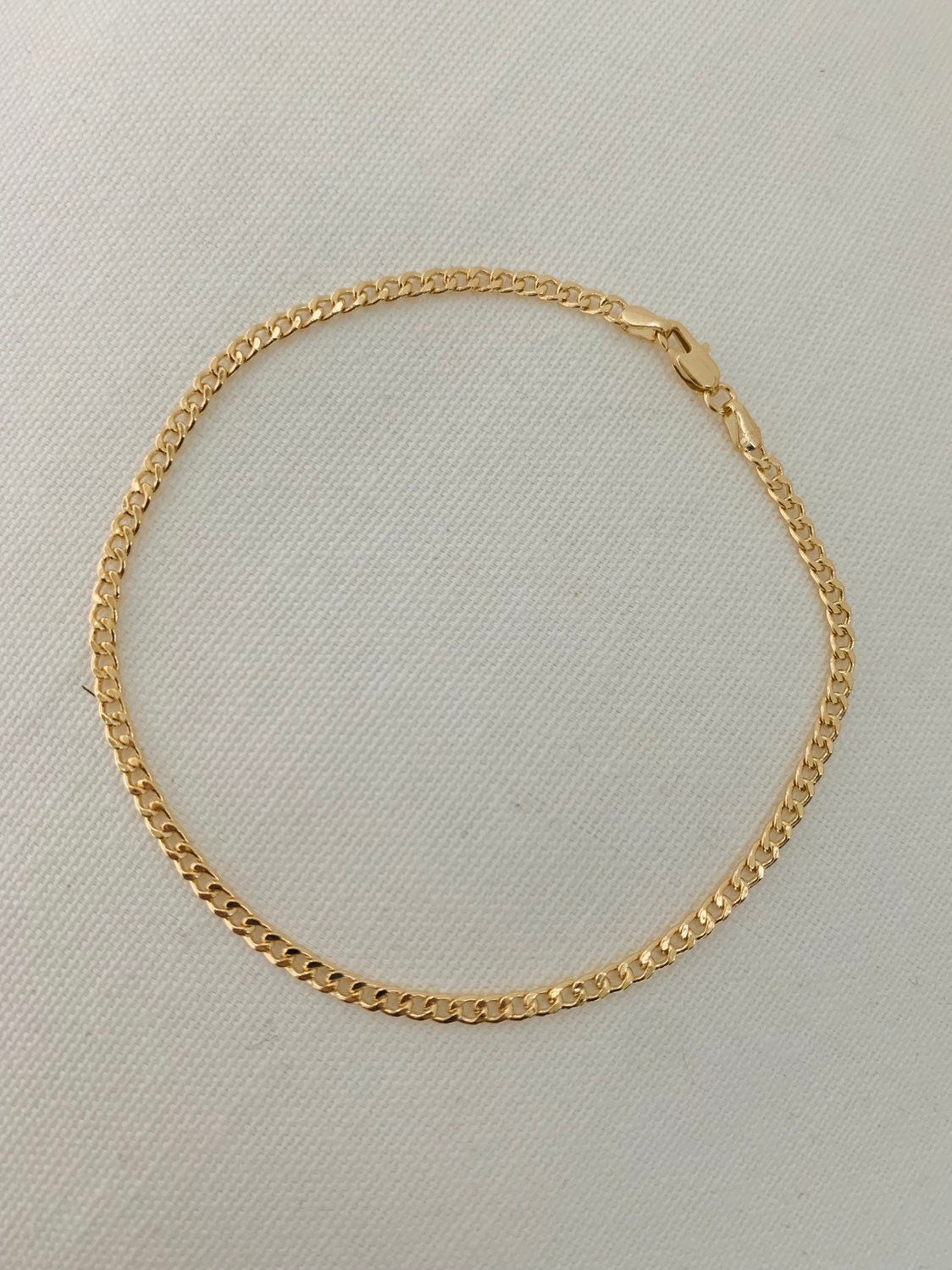 18KT Gold Filled Anklets, Gold Filled 3.5mm Curb Anklet | Chunky Everyday Chain by HAUS OF MONOGRAM