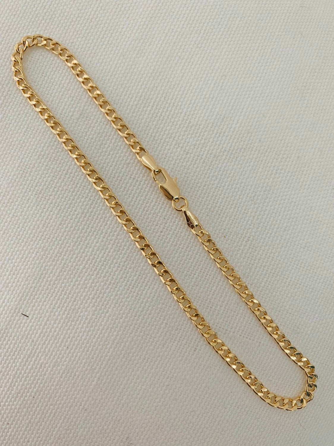 18KT Gold Filled Anklets, Gold Filled 3.5mm Curb Anklet | Chunky Everyday Chain by HAUS OF MONOGRAM
