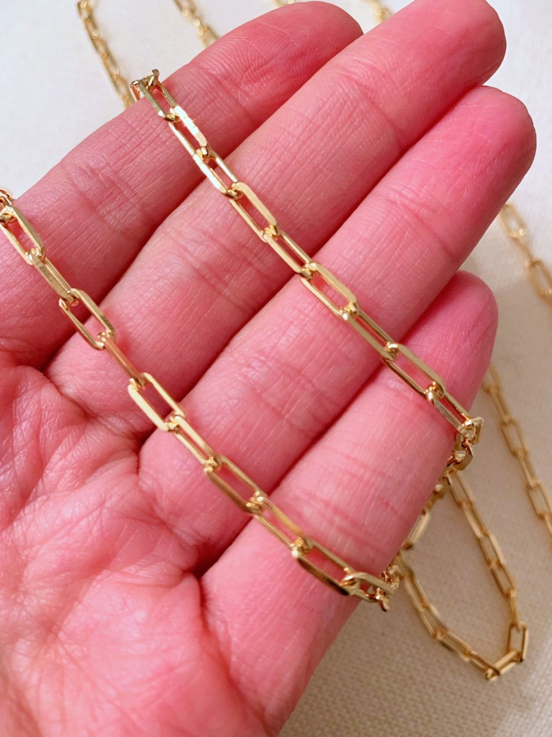 Gold Filled Paperclip Chain | 3.5mm Width | 18–24 Inch by HAUS OF MONOGRAM