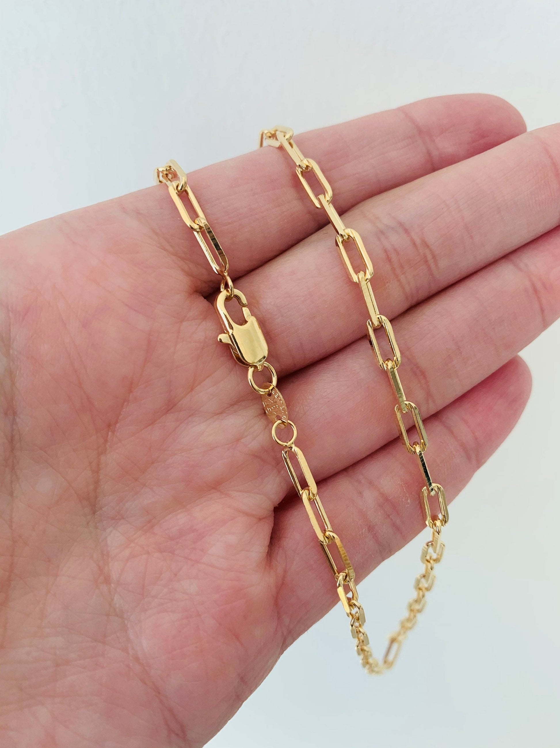 Gold Filled Paperclip Chain | 3.5mm Width | 18–24 Inch by HAUS OF MONOGRAM