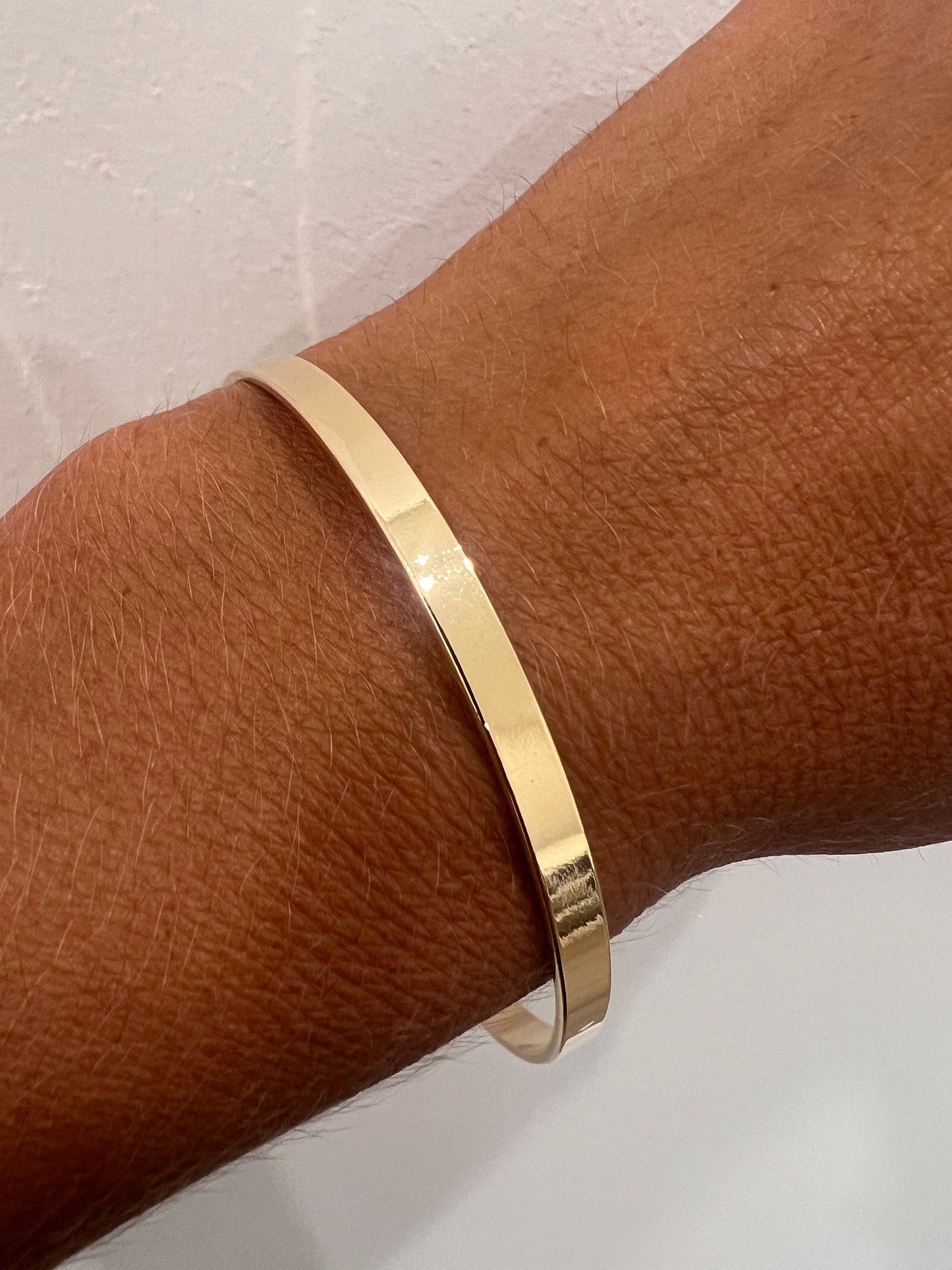 18KT Gold Filled Bangles, Gold Filled 3mm Bangle | Sleek & Minimalist Wrist Stack Essential by HAUS OF MONOGRAM