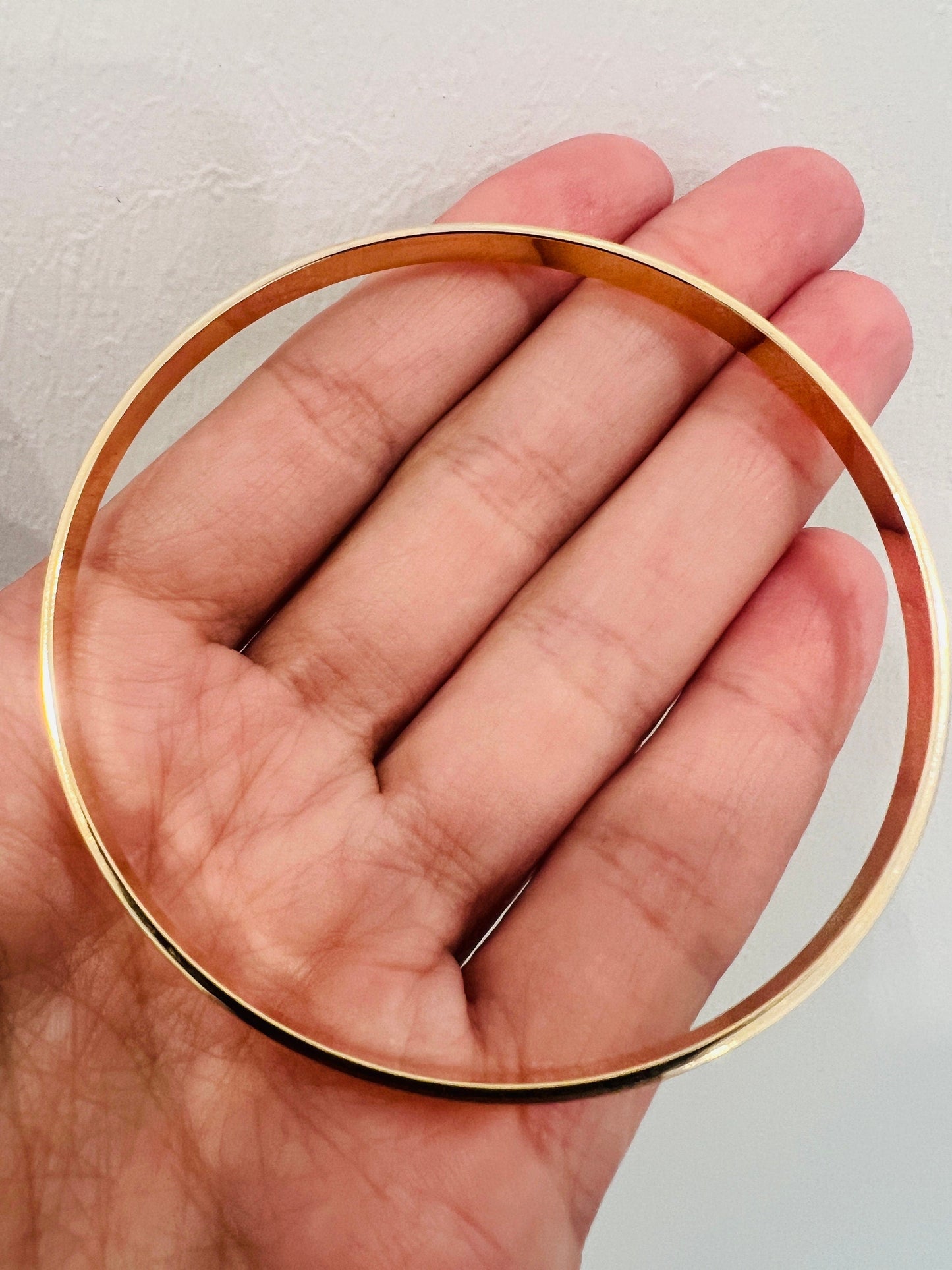 18KT Gold Filled Bangles, Gold Filled 3mm Bangle | Sleek & Minimalist Wrist Stack Essential by HAUS OF MONOGRAM