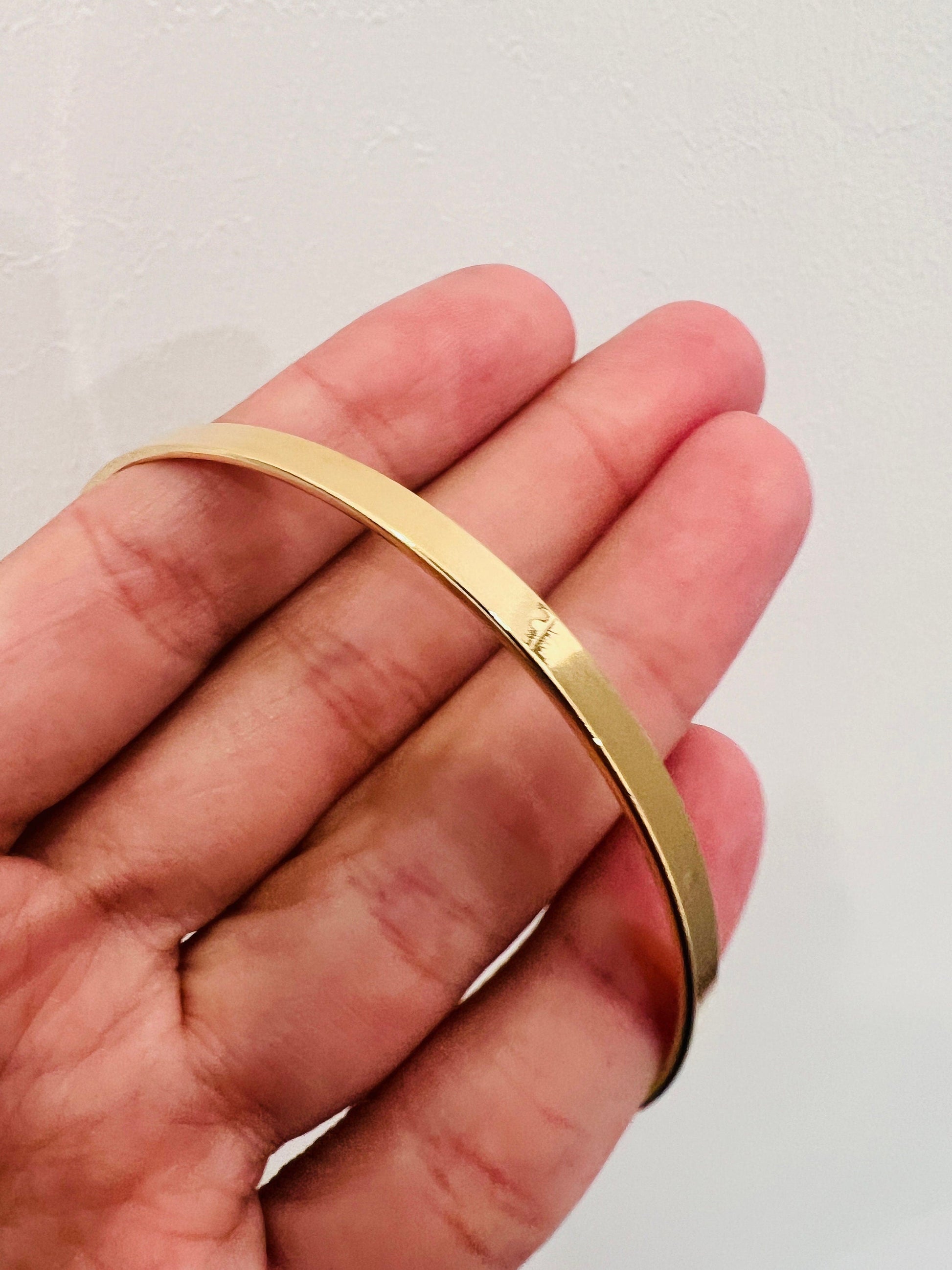 18KT Gold Filled Bangles, Gold Filled 3mm Bangle | Sleek & Minimalist Wrist Stack Essential by HAUS OF MONOGRAM