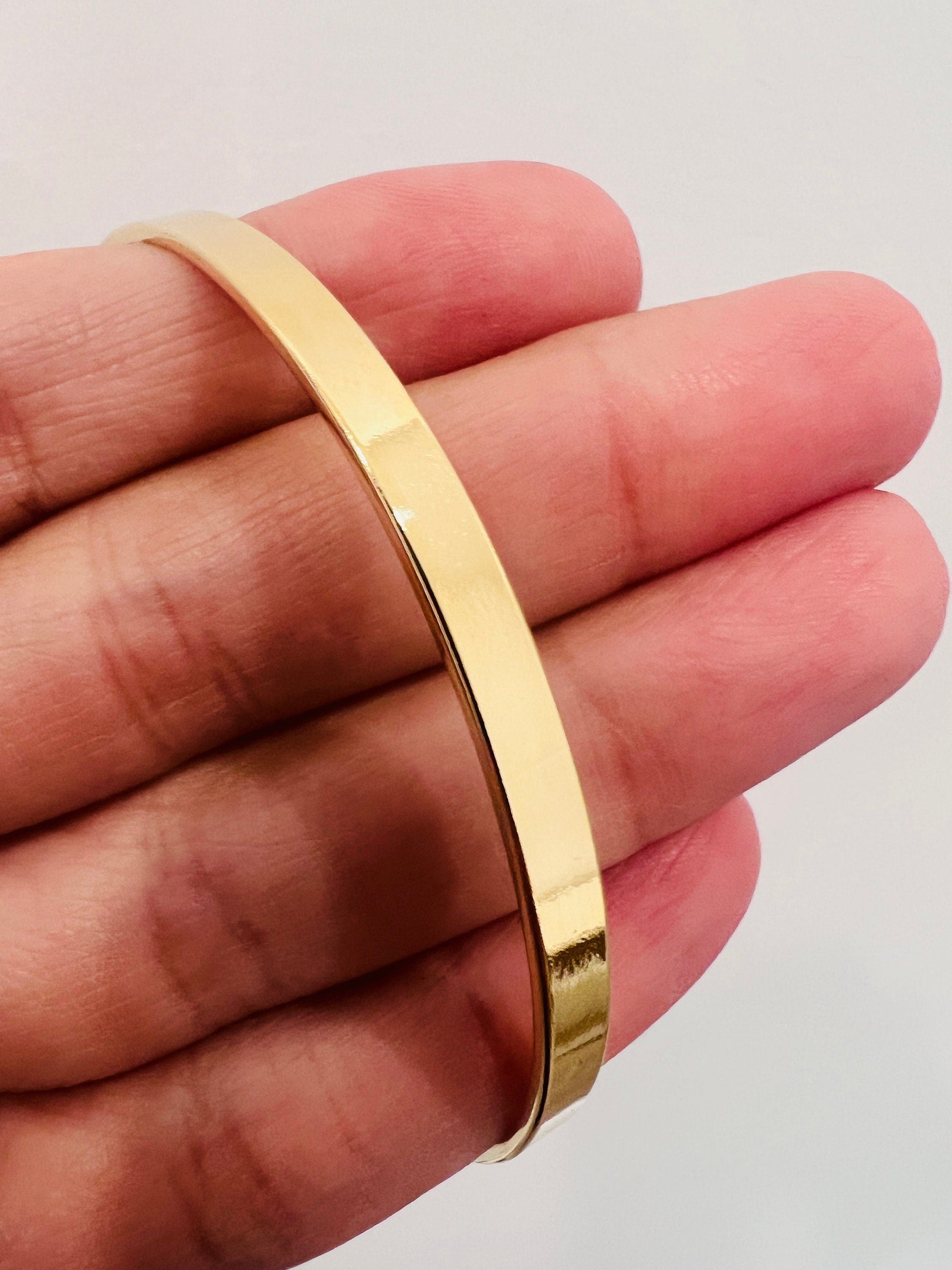 18KT Gold Filled Bangles, Gold Filled 3mm Bangle | Sleek & Minimalist Wrist Stack Essential by HAUS OF MONOGRAM